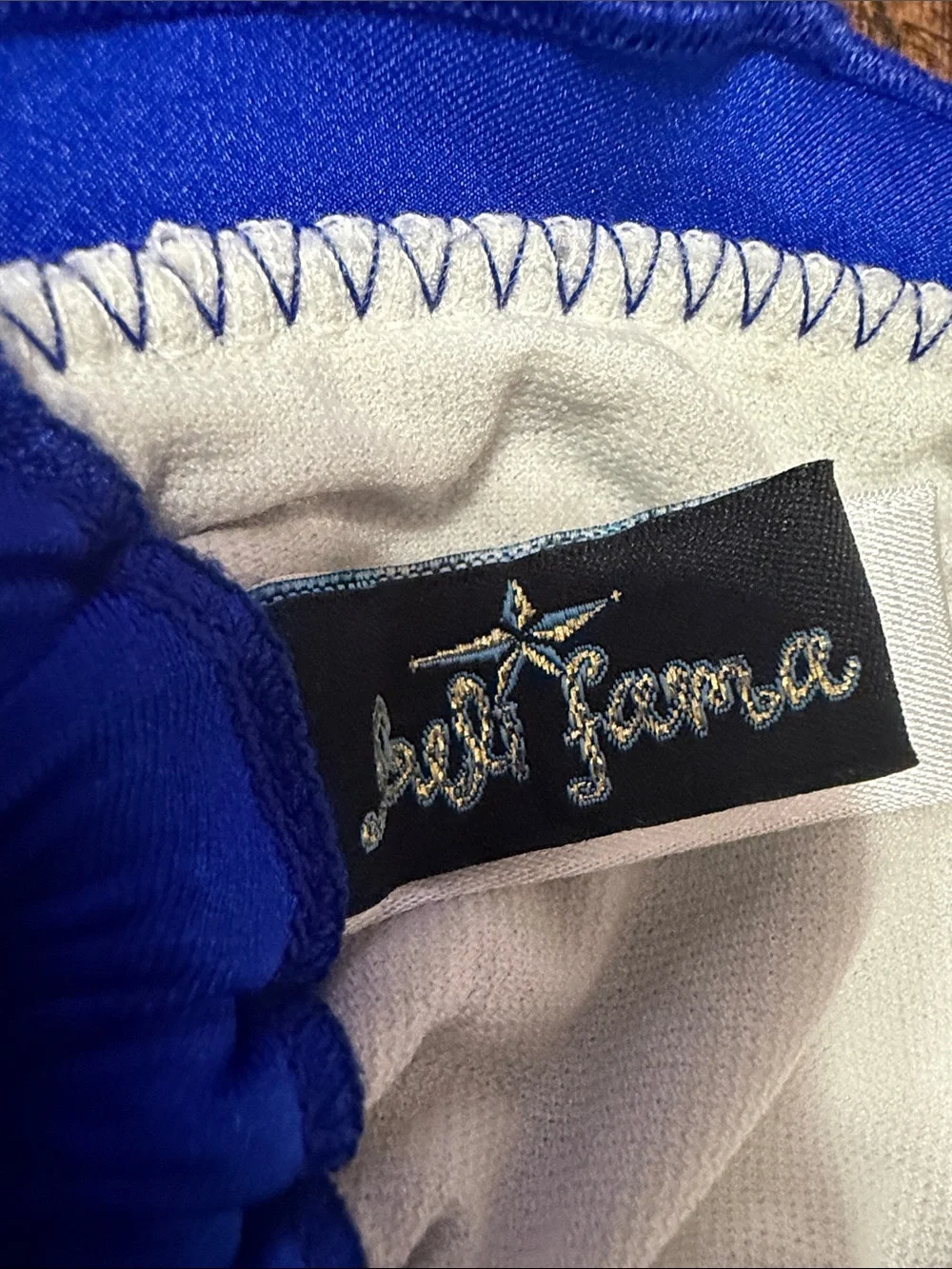 Luli Fama Royal Blue Triangle Tie Bikini Top